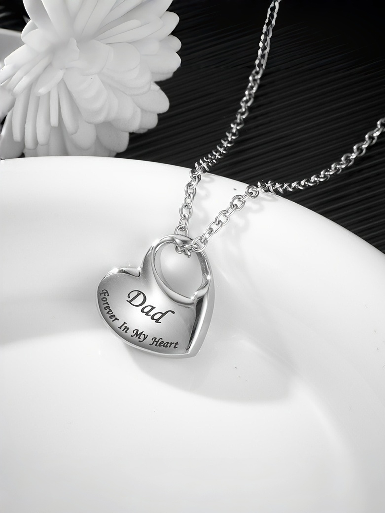 Custom Engraved Heart Memorial Necklace